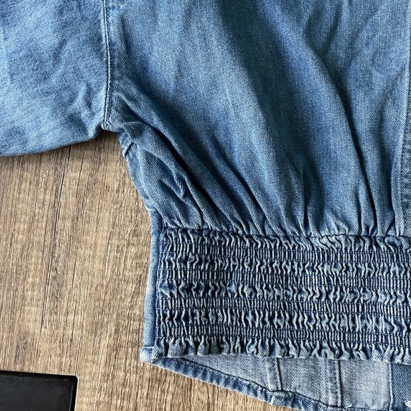 FRAME Corset Denim Blouse with Midi-Sleeve - Picture 11 of 15